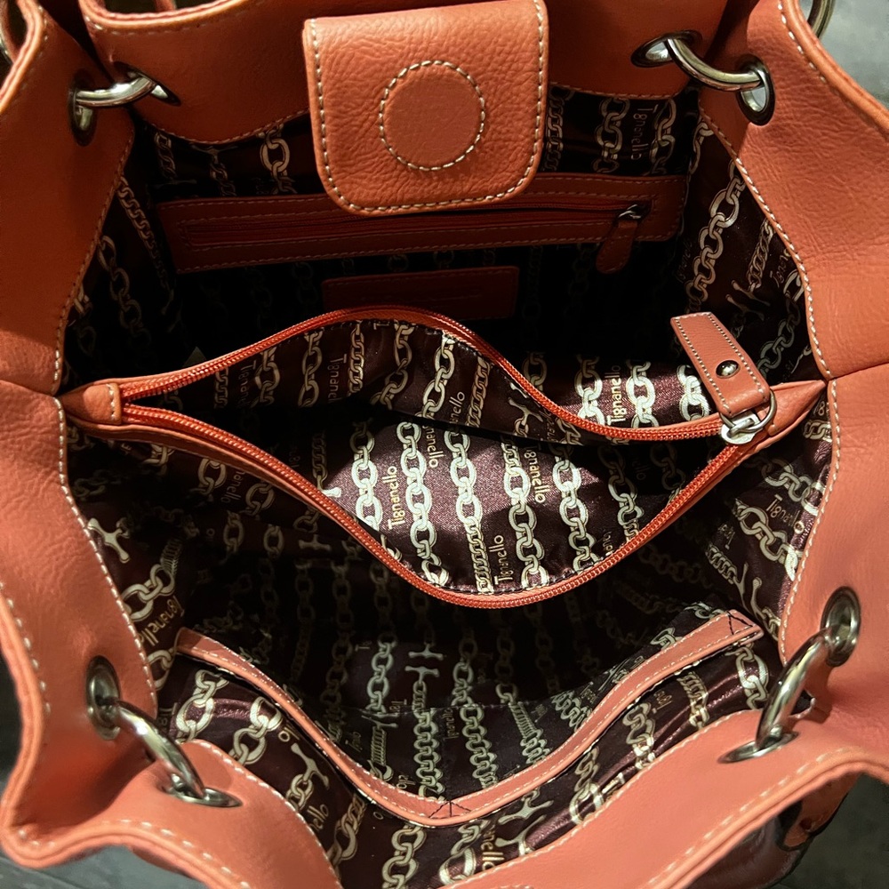 Tignanello Purse Pink/Coral Bag - Picture 10 of 12
